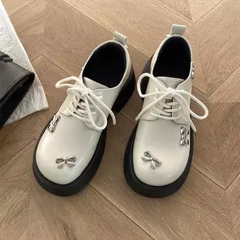 Женская обувь на платформе, женская обувь, оксфорды, бант, универсальные, модис, мягкие сабо, платье, новые кожаные бабочки, лето 35