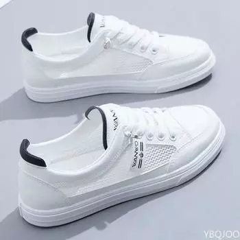 Женская обувь на плоской подошве2024, модная повседневная удобная легкая нескользящая белая обувь, женские элегантные туфли на плоской подошве с дышащей сеткой 35 зелёный