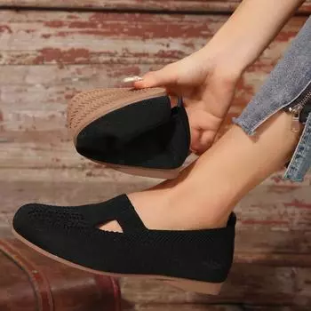 Женская обувь на плоской подошве 2024 года, новые сетчатые легкие дышащие мокасины, повседневные однотонные туфли без застежек, универсальные кроссовки на плоской подошве для женщин 36 бежевый