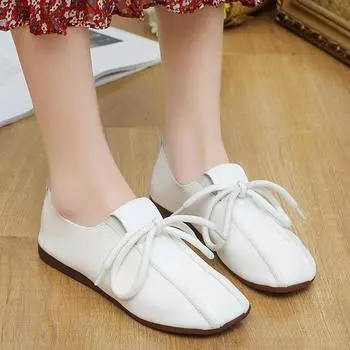 Женская обувь на плоской подошве, дизайнерская повседневная обувь из кожи с бантом, мягкая спортивная обувь для бега, осенняя новая брендовая трендовая обувь для ходьбы, женская обувь Zapatillas 35