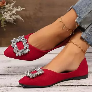 Женская обувь на плоской подошве, летние модные лоферы с острым носком, повседневные кроссовки с мелкими кристаллами, удобные туфли на плоской подошве для отдыха на открытом воздухе 35 бежевый