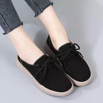 Женская обувь на плоской подошве, летние прогулочные туфли, кожаные элегантные и ленивые лоферы на шнуровке, повседневные мокасины, удобные туфли-мюли для вождения 35 красный