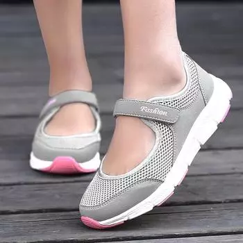 Женская обувь на плоской подошве, модные повседневные кроссовки с дышащей сеткой, женские удобные туфли Мэри Джейн без шнуровки, женские рабочие лоферы для кормящих мам 35 красный