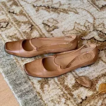 Женская обувь на плоской подошве, повседневная обувь, весна 2024, новые туфли с квадратным носком, брендовые дизайнерские элегантные прогулочные босоножки с неглубокой подошвой, Zapatillas Mujer 35 чёрный