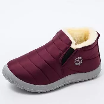 Женская обувь на плоской подошве, повседневная обувь без шнуровки, женская обувь на платформе, женские прогулочные ботинки, теплые плюшевые женские кроссовки, женские Zapatillas 36 вино красного