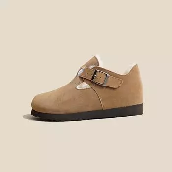 Женская обувь на плоской подошве, повседневные женские кроссовки с круглым носком, лоферы без шнуровки, меховое платье, зимние женские зимние ботинки без шнуровки в стиле ретро 35 серый