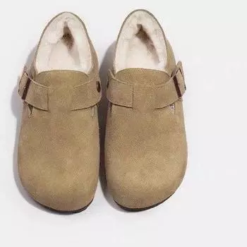 Женская обувь на плоской подошве с круглым носком, повседневные женские кроссовки, лоферы без шнуровки, меховое платье, зимнее ретро-слипоны, новые резиновые туфли на шнуровке из флока Leisu 35 серый