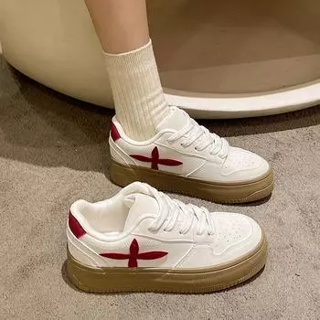 Женская обувь на плоской подошве со шнуровкой и нескользящей платформой, весенние повседневные удобные женские спортивные кроссовки Zapatillas De Mujer 35