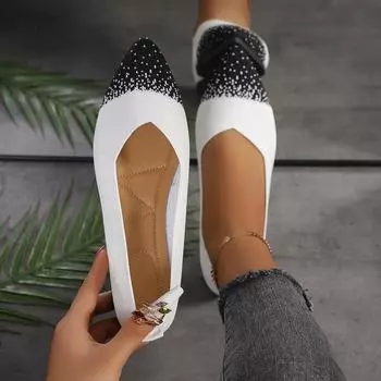 Женская обувь на плоской подошве Весна и осень Новые модные лоферы Остроносые вязаные эластичные удобные кроссовки Бутиковая обувь для отдыха 36 бежевый