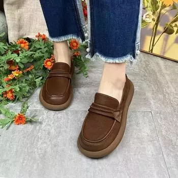 Женская обувь на плоской подошве, весна и осень, удобные модные лоферы, квадратные уличные кроссовки с неглубокой подошвой, повседневная обувь для женщин 35