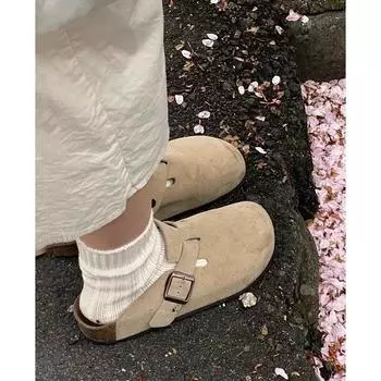 Женская обувь на пробковой подошве, шлепанцы, туфли на плоской подошве, женские сумки и полутапочки 35 песочный