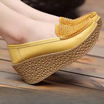 Женская обувь на толстой подошве, модная, с пайетками, летняя, новая тенденция, нескользящая, удобная обувь, повседневная обувь на каблуках 37