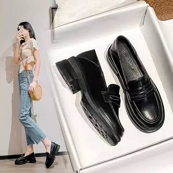 Женская обувь на толстой подошве осень-зима 2024 года в ретро-британском стиле 34