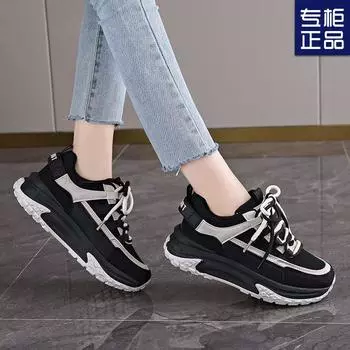 Женская обувь на толстой подошве — повседневная и популярная. Новая спортивная обувь весна-осень 2025 года. Папа не устает долго стоять.. Рабочая обувь 35 фиолетовый