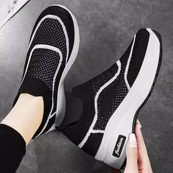 Женская обувь на толстой подошве, повседневная женская обувь, увеличивающая рост, сетчатая дышащая обувь для женщин 36 розовый