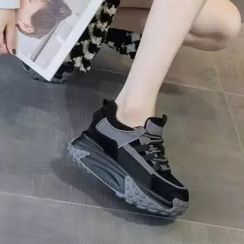 Женская обувь на высокой платформе, корейская, 2024, новинка 39, трендовая обувь для папы, женская, качественная, эстетичная, легкая, стильная, модная, распродажа A In 35