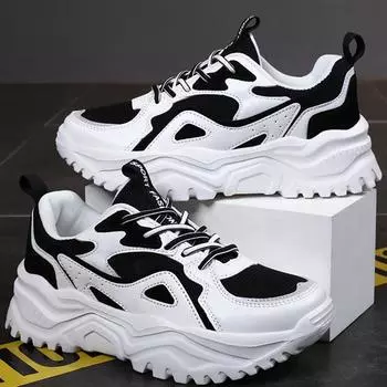 Женская обувь на высоком каблуке с толстой подошвой, весенне-осенняя женская резиновая легкая спортивная обувь для бега на открытом воздухе для фитнеса и улицы 35 синий/чёрный