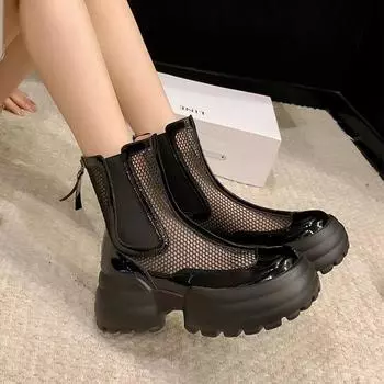 Женская обувь на высоком каблуке в сетку, сандалии, летние классные ботинки, сандалии, дизайнерские платья, прогулочные женские туфли-лодочки 35 бежевый