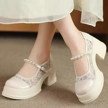 Женская обувь на высоком каблуке в стиле ретро, лакированная кожа, сетчатая обувь в стиле пэчворк, женская офисная обувь на мягкой подошве, летние лоферы, модельные туфли 35 чёрный