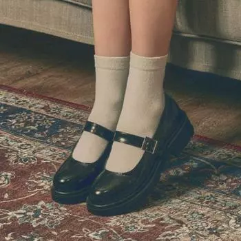 Женская обувь на заказ с круглым носком, 4,5 см, массивный, Мэри Джейн Руди (CW0053EBK)-Мэри Джейн 225