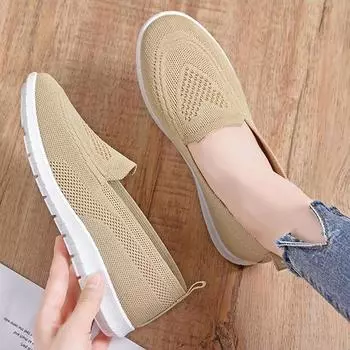 Женская обувь, нескользящая обувь без шнуровки с плоской подошвой, женские кроссовки 36 чёрный