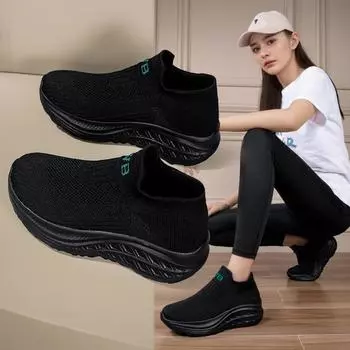 Женская обувь, носки, сетчатые дышащие кроссовки для бега, легкие чехлы для ног, обувь для спорта и отдыха 35 красный