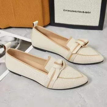 Женская обувь, новая летняя дышащая повседневная обувь, обувь для мам, туфли без шнуровки с острым носком 36