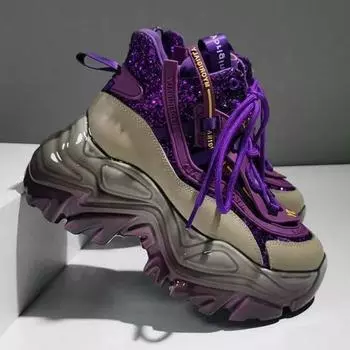 Женская обувь Новая женская обувь на платформе Повседневная обувь Обувь для папы Модная обувь 35-40 35 фиолетовый
