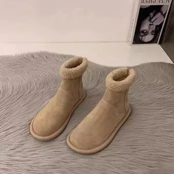 Женская обувь, новинка, теплая, элегантная, на низком каблуке, женские зимние ботинки из овечьей кожи, готический тренд 2024 г., 39, готическая распродажа, демисезон, горячая распродажа 35