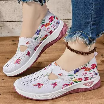 Женская обувь, новые цветные модные повседневные туфли с одной педалью, туфли для мам из мягкой подошвы, старые пекинские тканевые туфли 36