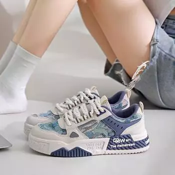 Женская обувь, новые весенние и осенние дышащие кроссовки на платформе, нишевый дизайн, студенческие спортивные туфли для отдыха, масляная живопись, парусиновые туфли 35