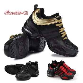 Женская обувь, обувь на воздушной подушке, танцевальная обувь, спортивная обувь, уличная обувь с дышащей сеткой, женские кроссовки 35 золотой