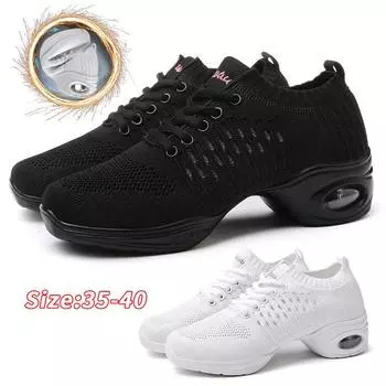 Женская обувь, обувь на воздушной подушке, танцевальная обувь, спортивная обувь, уличная обувь с дышащей сеткой, женские кроссовки 35 чёрный