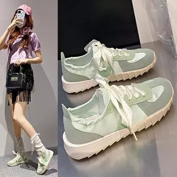 Женская обувь Обувь Женская супер легкая толстая обувь на подошве Женская повседневная обувь Университетская студенческая спортивная модная обувь 35 серебряный