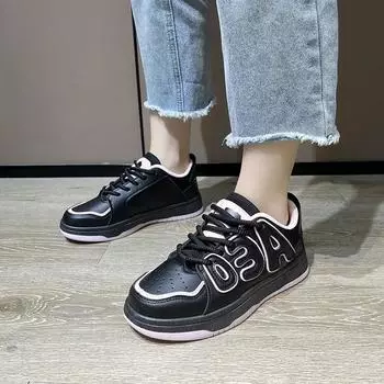 Женская обувь одного цвета, женские массивные кроссовки для молодых девушек, уличные кроссовки, женская повседневная обувь на толстой подошве, обувь 35