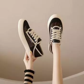 Женская обувь Off White шнурованные туфли для женщин сетчатые дышащие низкие новое поступление 2024 удобные и элегантные легкие модные Y2k 35