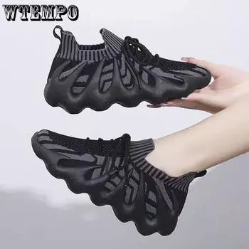 Женская обувь «Осьминог», летняя дышащая легкая спортивная повседневная обувь с сеткой, обувь для бега, фитнеса, летающая обувь из кокоса 35 чёрный