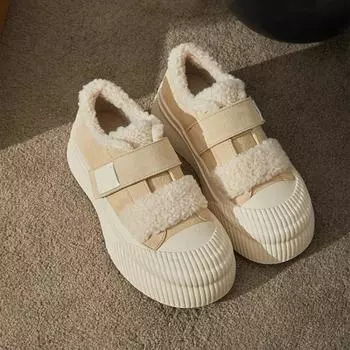 Женская обувь осень 2024 года износостойкая новая повседневная удобная износостойкая обувь на платформе с плоским дном и мягкой подошвой для женщин 35 бежевый