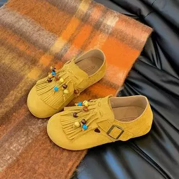 Женская обувь осень новая кисточка туфли-лодочки всесторонние уродливые милые туфли Дуду 35