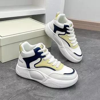 Женская обувь осень новинка высокие белые туфли студентки высокие повседневные туфли на платформе мода 35