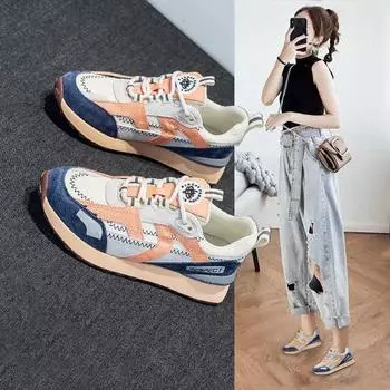 Женская обувь осень новые универсальные белые повседневные кроссовки модная женская обувь 35