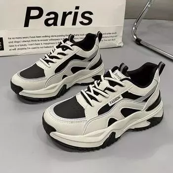 Женская обувь, осенне-зимняя повседневная обувь на шнуровке, кроссовки на высоком каблуке, плюшевая универсальная вулканизированная обувь Tenis Feminino 35