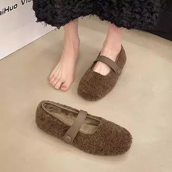 Женская обувь Осенние мокасины Меховые Модисы Круглый носок Женская обувь Мягкие повседневные кроссовки Осень Удобные Новые 2024 Платье Мокасины Кружева 35 чёрный