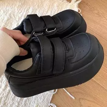 Женская обувь Осенние универсальные повседневные женские кроссовки с круглым носком на платформе Осенние маленькие криперы Новые удобные римские ПУ-ткани 35 бежевый