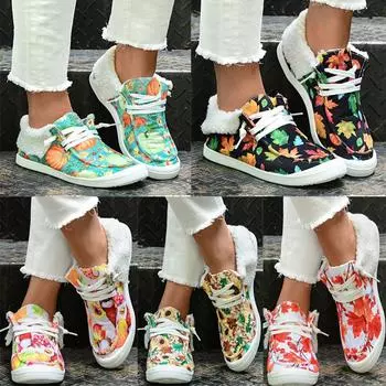 Женская обувь, плюшевая повседневная женская обувь на плоской подошве, теплая шерстяная женская тканевая обувь 40 зелёный