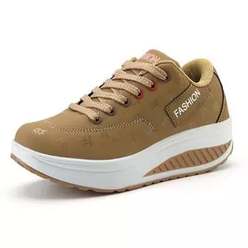 Женская обувь, повседневная обувь из искусственной кожи, женские кроссовки на танкетке, женские кроссовки на массивной подошве с принтом 36 синий