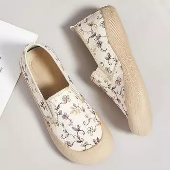 Женская обувь повседневная обувь летняя новая неглубокая горловина плоская подошва удобная обувь мягкая подошва не устают ноги дышащая одинарная обувь 36