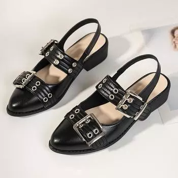 Женская обувь, повседневная удобная кожаная обувь с острым носком, однотонная женская обувь высокого качества, толстая женская обувь Zapatos Para Mujeres 36