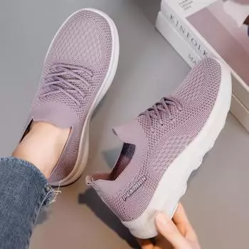 Женская обувь Повседневные кроссовки, дышащая сетка Низкий верх Мягкая подошва Летающая плетеная обувь Tide Shoes 36