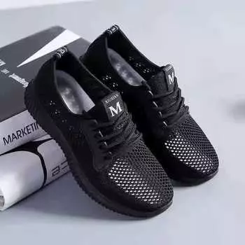 Женская обувь, повседневные слипоны, дышащие, износостойкие, нескользящие кроссовки для ленивых, легкие удобные женские туфли с сетчатой поверхностью 35 серый